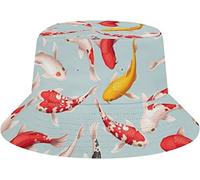 QQIAEJIA Beautiful Koi Fish Beach Bucket Hat for Adults Fishing Fisherman's Sun Cap Travel Print