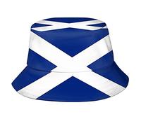 QQIAEJIA White Blue Scotland Flag Bucket Hat Summer Beach Sun Hat Packable Scottish Fisherman Cap for Women Men