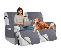 QQJIN 100% Waterproof Recliner Sofa Covers 2 Seater, Nonslip Recliner Couch Covers with Pockets, Washable Recliner Chair Covers for Kids, Pets, Dogs, Black,2 Seater