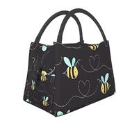 QQLADY Bumble Bees Insulated Lunch Bag for Men Women Reusable Lunch Box Leakproof Cooler Tote Bag for Office Work Picnic