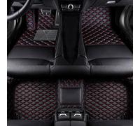 QQLADY Car Floor Mats for Porsche Cayenne 2018 2019 2020-2024 RHD, Leather Car Mats, All Weather Waterproof Non-Slip Carpet, Front Rear Carpet Floor Liner Set Accessories,E Black+Red