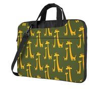 QQLADY Cartoon Giraffe Laptop Bag Men Women Computer Bag 15.6in Shoulder Messenger Bag Briefcase Business Work Bags Purse, Black, 15.6 inch