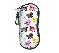 QQLADY Cartoon Sheep Sunglass Glasses Eyeglass Case For Women Men Sunglasses Soft Case With Clip, Black, One size