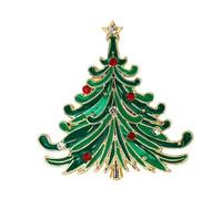 QQLADY Christmas Tree Brooches for Women & Men - Green Rhinestone Brooch Gift Jewelry Festival Winter Coat Cap Brooches