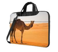 QQLADY Desert Sand Camel Laptop Bag Men Women Computer Bag 15.6in Shoulder Messenger Bag Briefcase Business Work Bags Purse, Black, 14 inch
