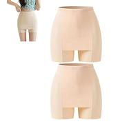 QQLADY Double-Layer Front Crotch Silk Safety Shorts,Women Seamless Safety Pants,Tummy Control Thigh Slimmer,for Women and Girls (2PCS-A,XL(60-70kg))