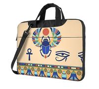 QQLADY Egyptian Scarab Laptop Bag Men Women Computer Bag 15.6in Shoulder Messenger Bag Briefcase Business Work Bags Purse, Black, 14 inch