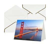 QQLADY Golden Gate Bridge Greeting Cards with Envelopes Blank Birthday Card Mother's Day Card Christmas Halloween Wedding Blank Note Cards All Occasion Greeting Cards Thank You Cards
