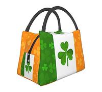 QQLADY Irish Flag Insulated Lunch Bag for Men Women Reusable Lunch Box Leakproof Cooler Tote Bag for Office Work Picnic