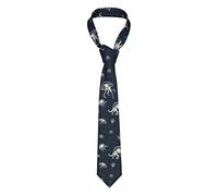 QQLADY Jellyfish Pattern Men's Silk Tie Classic Fashion Necktie Woven Jacquard Neck Ties Wedding Business Ties, Black, One Size