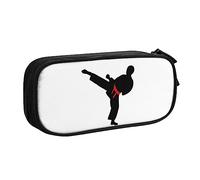 QQLADY Karate Boy Changeable Belt Color Large Pencil Case Pencil Pouch with Zipper Compartments Pen Bag Aesthetic Pencil Case for Adults Pencil Bag Pen Case for Office, Black, One Size, Pencil Case