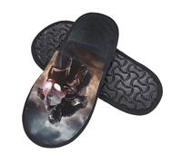 QQLady Man Ride A Motorcycle Fuzzy Slippers for Women Men Soft Plush Slippers Fluffy Casual House Slippers Indoor L