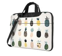 QQLADY Pineapple Laptop Bag Men Women Computer Bag 15.6in Shoulder Messenger Bag Briefcase Business Work Bags Purse, Black, 14 inch