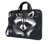 QQLADY Raccoo pattern Laptop Bag Men Women Computer Bag 15.6in Shoulder Messenger Bag Briefcase Business Work Bags Purse, Black, 15.6 inch