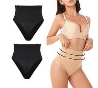 QQLADY Wearcomfii Tummy Control Thong,Comfii Every-Day Tummy Control Thong, Womens Thong Shapewear Mid to High Waisted (2PCS-A,L(55-65kg))