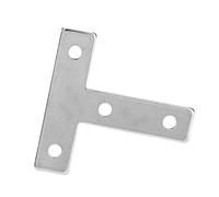 Qqmora 10Pcs Aluminium Profiles Connection Plate Durable L Type T Type Cross- Fasteners for 2020 Aluminum Extrusion Assembly Brackets Carbon Steel (20T Board)