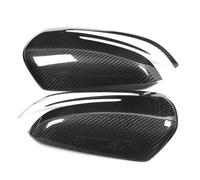 Qqmora 2pcs Carbon Fiber Door Mirror Trim for C E GLA GLK B A Class Elegant Gloss Finish