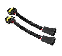 Qqmora 2Pcs H11 Headlight Fog Lamp Extension Wiring Harness Durable Adapter for High Power Bulbs PVC Black