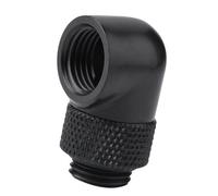 Qqmora 90 Degree Angle Tube Fitting for Water Cooling Systems Brass Elbow Connector with Soft Silicone Ring 12.9mm for PC DIY (Black)