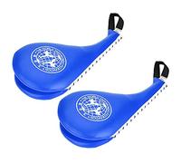 Qqmora Boxing Training Target Pad - Durable PU Leather with High Density Sponge, Perfect for Taekwondo, Karate, boxing, 1 Pair, 15" X 7" (Blue)