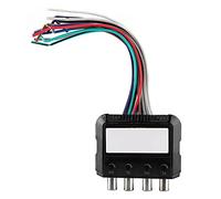 Qqmora Car Stereo Subwoofer 4 Channel High to Low Audio Converter for Car Audio System Plastic 12pcs Wiring