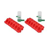 Qqmora Chicken Feeder Set Automatic Water Feeder and Food Dispenser for Poultry Birds Durable PP Material 2 Units (L Waterer 140ML)