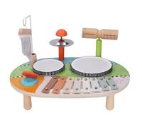 Qqmora Children's Educational Set with Wind Chime, Clear Tone Percussion Instrument for Music Enlightenment and Development (Composite Wood, 14.76 X 10.24 X 9.84 inches)