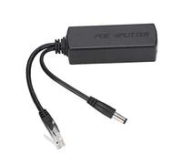 Qqmora DC48V to DC12V POE Adapter Splitter, Durable Lightningproof Design for Long-Distance Data and Power Transmission, Black, 1 Unit