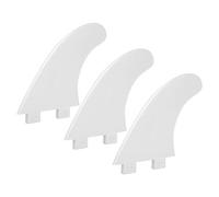 Qqmora Durable G5 Surfboard Fin Set, Lightweight Fins for Maximum Speed and Power, Ideal for Short and Long Boards, 3 Pcs of Black/White Fins (White)
