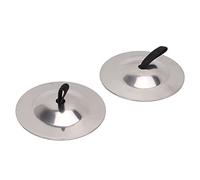 Qqmora Finger Cymbals Pure Copper Wear Resistant Easy Grip Bell for Dance Parties and Holidays 2 Pcs (Silver)