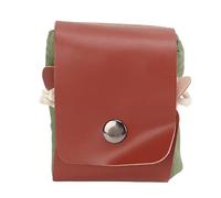 Qqmora Foraging Bags Compact PU Leather Canvas Fruit Picking Tool Bag for Outdoor Camping Hiking Travel (Green)
