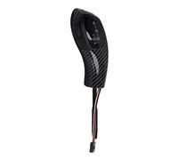 Qqmora LED Gear Shift Knob Stylish Retrofit Kit with Engine Start Stop Button for E60 E61 E46 LHD, Comfortable PU Leather, Practical Functionality (Carbon Fiber)