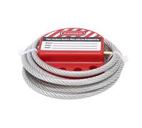 Qqmora Lockout Tagout Cable Lock Set with Adjustable Four Keyhole Design for Valve Locking in Complex Situations - High Temperature Resistance, 1.8m