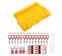 Qqmora Lockout Tagout Station Durable Padlock Visual Kit for Factory, 14 Padlocks 28 Keys 40 Hangtags