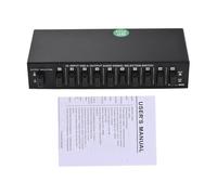 Qqmora LYNEPAUAIO Video Switcher Selector 10 Inputs 2 Outputs Compact Device for Easy Setup Black Steel 19.3 * 10 * 4.4cm