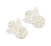 Qqmora Pearl Shoe Flower Shining Decoration for Stylish Boots and Sandals 2 Pcs - Multifunctional Resin and Felt Cloth Accessory (#3)
