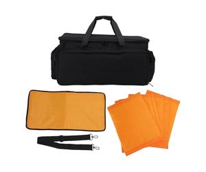 Qqmora Portable DJ Equipment Bag with Anti-Slip Bottom Handle and Adjustable Strap DJ Controller Storage Case for Traveling DJs on the Move 900D Oxford Fabric Bag with Removable Dividers