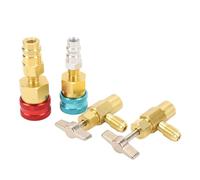 Qqmora R1234YF Quick Couplers Kit Self Sealing Can Tap High Low Pressure 1234yf to R134a Adapter for Car Conditioner AC Charging Brass Material Constructed Easy Installation