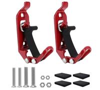 Qqmora Shovel Holder Off Road Shovel Mount Roof Rack Mount Kit 2PCS Stainless Steel Adjustable Clamp with Rubber Strap for Trucks Boats Wall Mounting (Red)