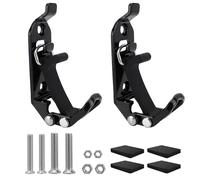 Qqmora Shovel Holder Off Road Shovel Mount Roof Rack Mount Kit 2PCS Stainless Steel Adjustable Clamp with Rubber Strap for Trucks Boats Wall Mounting (Black)
