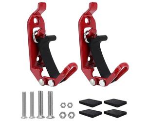 Qqmora Shovel Holder Off Road Shovel Mount Roof Rack Mount Kit 2PCS Stainless Steel Adjustable Clamp with Rubber Strap for Trucks Boats Wall Mounting (Red)