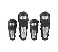 Qqmora Silver Black Motorcycle Knee and Elbow Protective Pads High Performance Gear for Motocross Racing and Cross-Country Activities 2 Pack