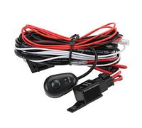 Qqmora Spotlight Switch Harness AA1103 12V One Driven Two Wire Group | PVC Wiring Kit with Relay and 30A Fuse, Indicator Light Switch for Fog Lights, LED Work Lights, Off Road Lighting, 9V-16V