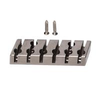 Qqmora String Locking Nut Professional Heavy Duty 6 String Locking Nut for Headless Electric Guitar Silver Metal 42mm with 2 Screws