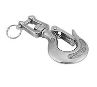 Qqmora Swivel Eye Clevis Lifting Chain Snap Hook 350KG 304 Stainless Steel Precise Bright Easy Install for Metallurgy Mining Forestry Workers Silver 3" (110mm)