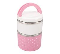 Qqmora Thermal Lunch Box Double Layer Durable Anti Food Storage for School and Work (Pink)