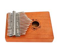 Qqmora Thumb Piano 17 Key Mahogany Floral Pattern Easy to Play Instrument for Music Lovers