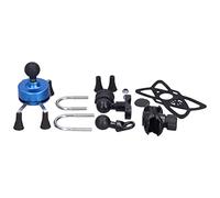 Qqmora Universal Mobile Phone Holder with for Handlebar, Stable Support for IOS 7 8 SE X XS Xr, Durable Plastic and Metal, Easy Install, 1 Holder + 13 Accessories (A(blue))