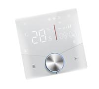 Qqmora Wifi Thermostat Stylish and Slim Profile LED Panel Touch 5 and 2 Programmable for Minimalist Decor Integration (White)