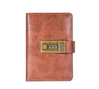 QQNQQ Notebook,Vintage Fashion Wine Red A7 PU Leather Password,Retro Secret Diary with Lock,Journal Code Lockable Book,1pcs Note Combination European Exquisite